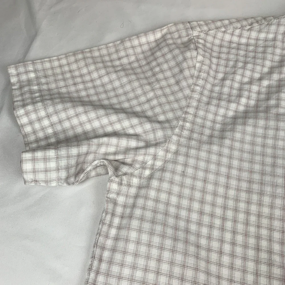 Polo‎ Jeans Co Ralph Lauren Mens Medium Plaid Short Sleeve Button Down Shirt Red